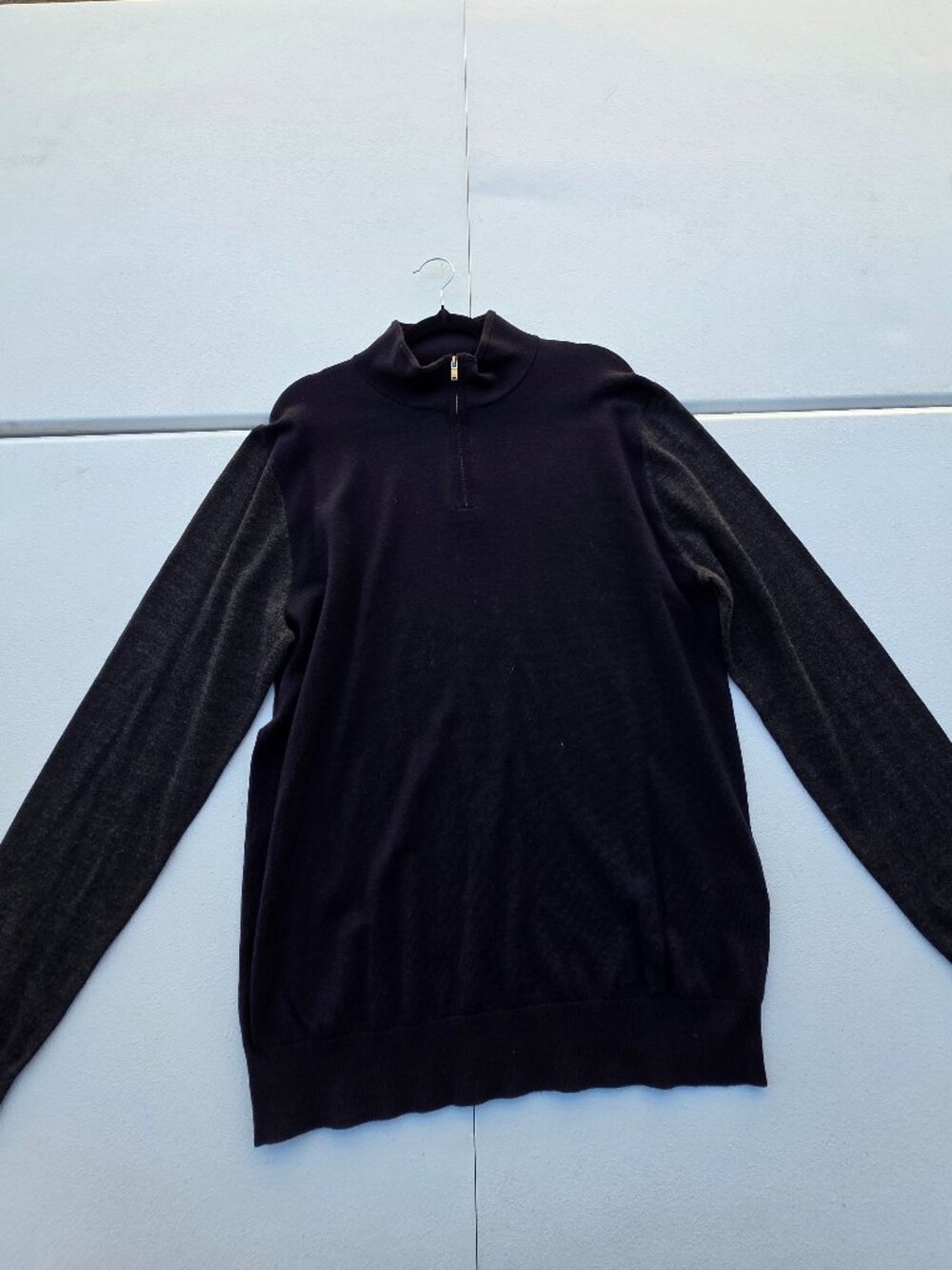 REISS Men's Blackhall Merino Wool Half-Zip Funnel Neck Sweater